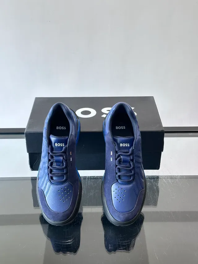 Blue Metallic Quilted Wave-Stitched Lifestyle Sneaker 4