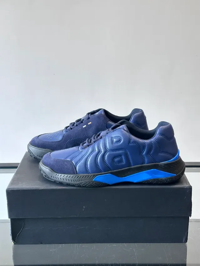 Blue Metallic Quilted Wave-Stitched Lifestyle Sneaker 5