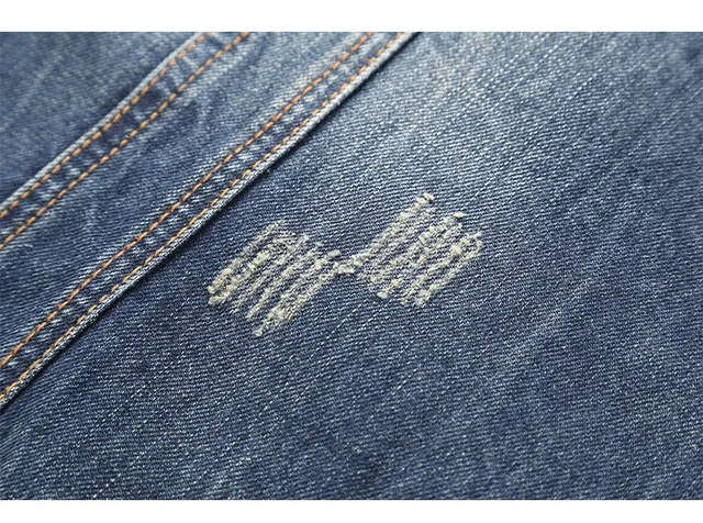 Blue Orange Classic Button-Front Distressed Wash Denim Jacket 7