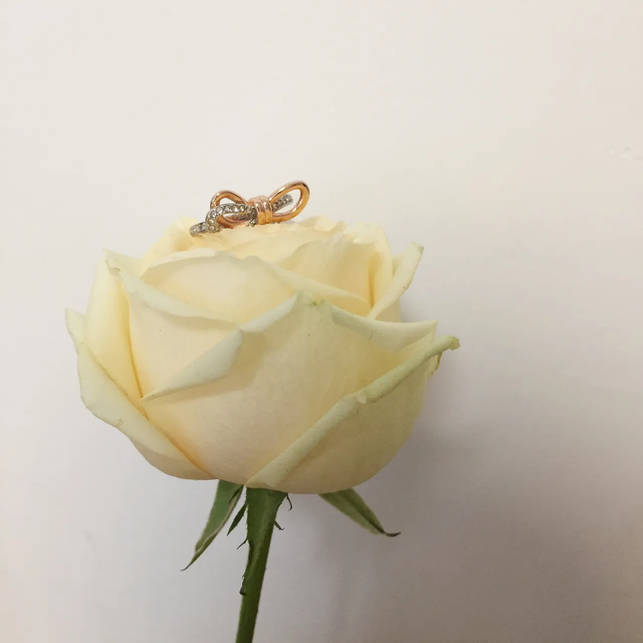 Bow-Shaped Pavé Two-Tone Open Ring 3