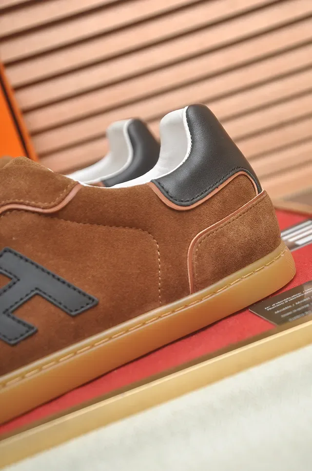 Brown Black Suede Upper Gum Rubber Sole Sneakers 2