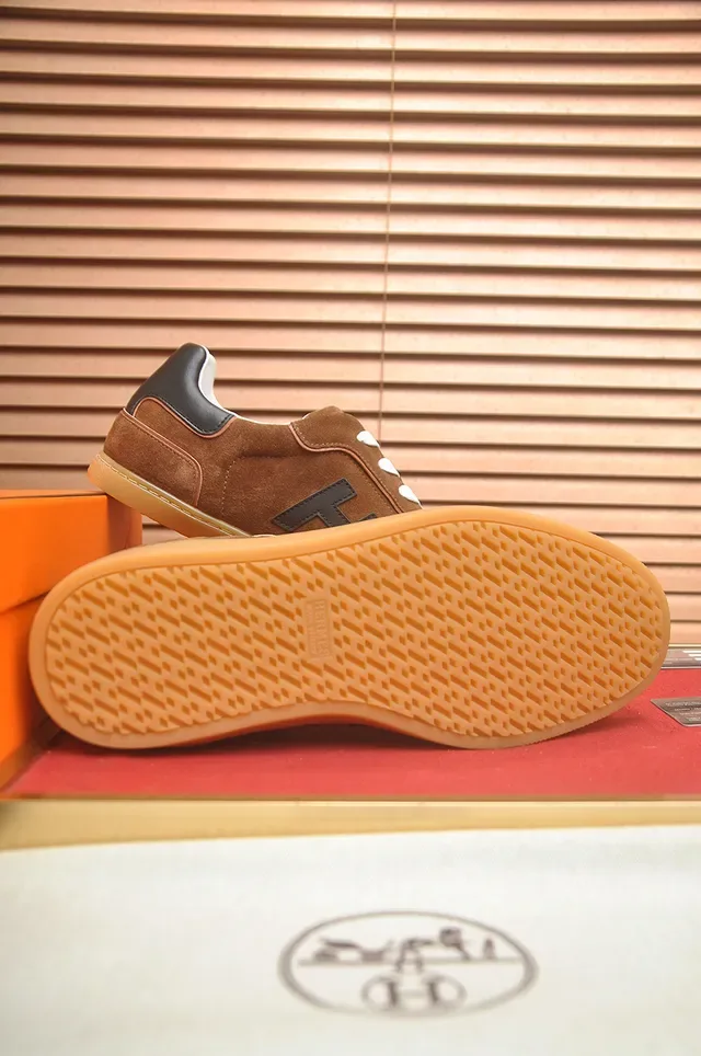 Brown Black Suede Upper Gum Rubber Sole Sneakers 3