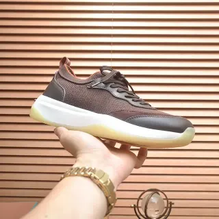 Brown Mesh and Synthetic Lifestyle Sneaker