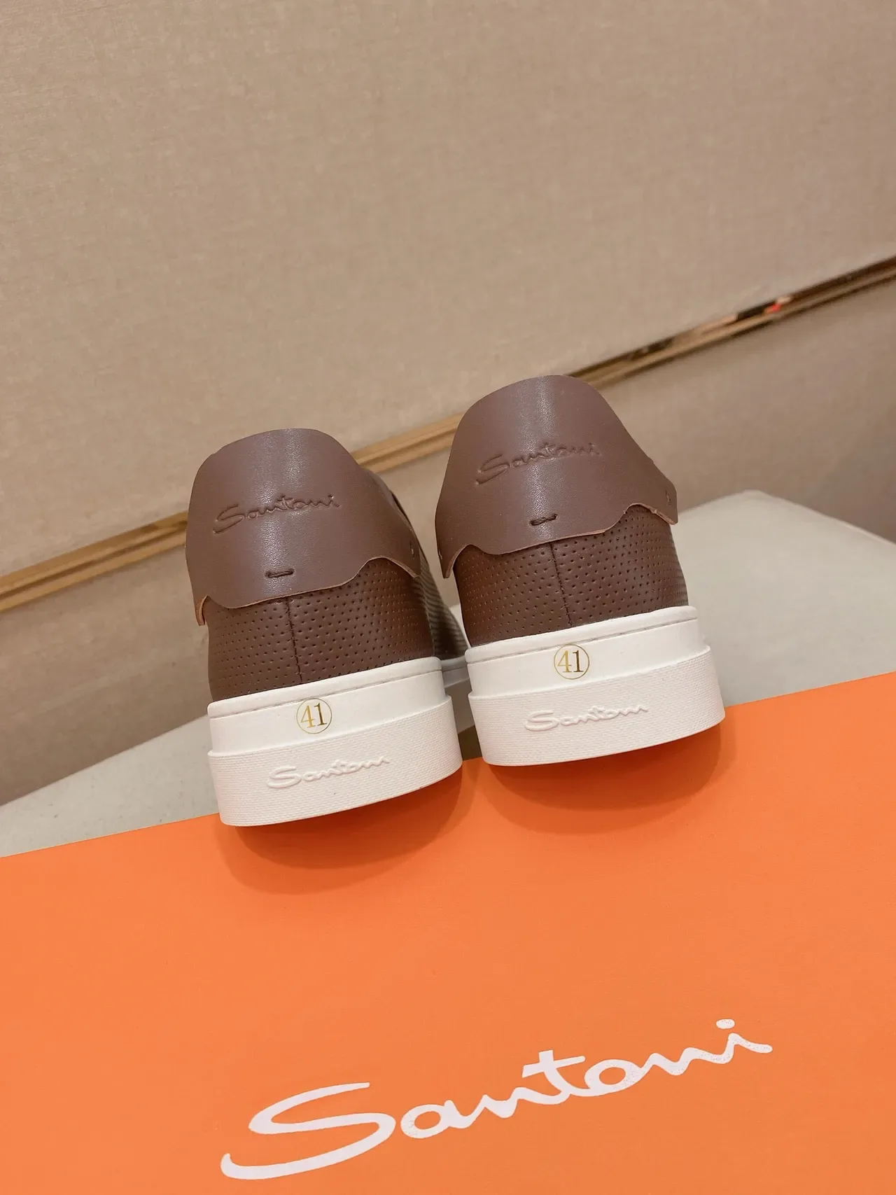 Brown Perforated Upper Platform Sneaker 3