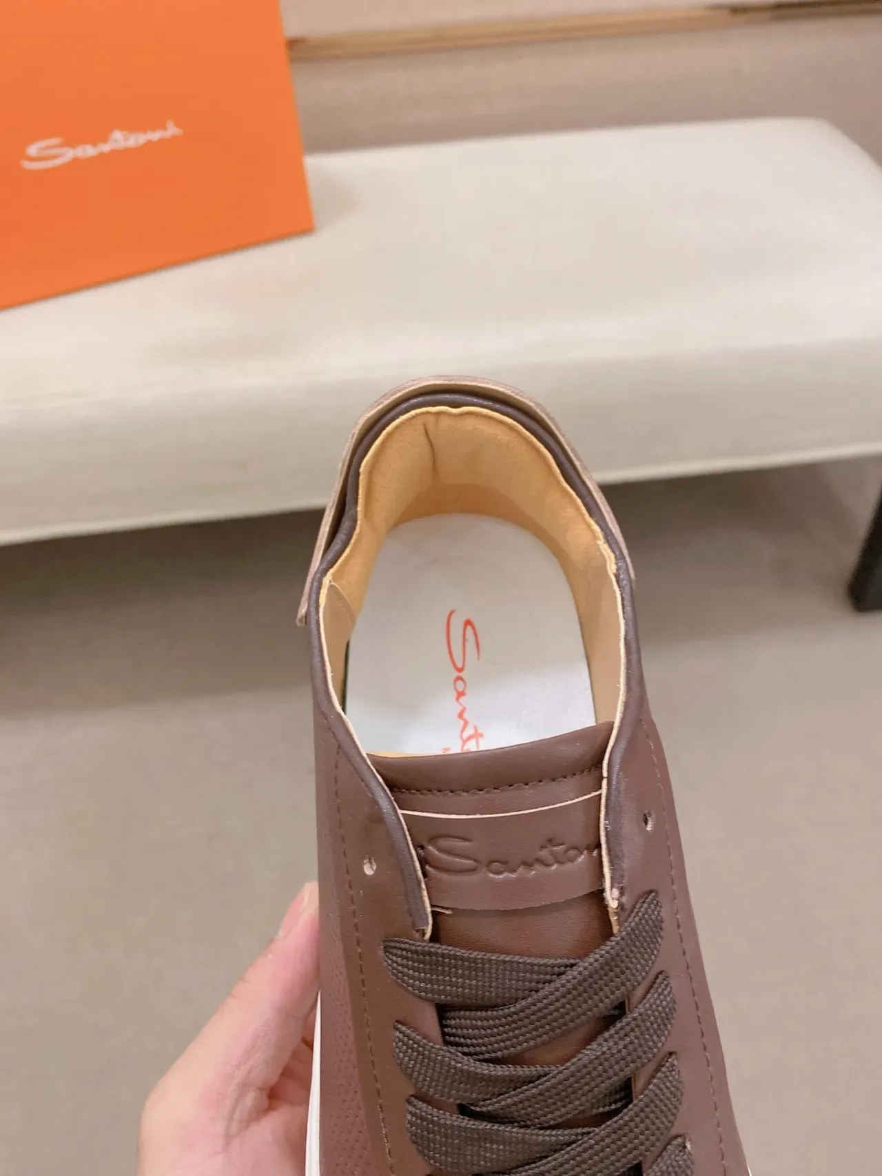 Brown Perforated Upper Platform Sneaker 4