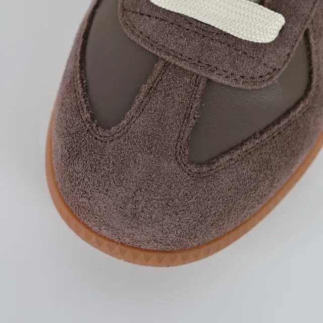 Brown Suede and Leather Panelled Retro Runner Lifestyle Sneakers 5