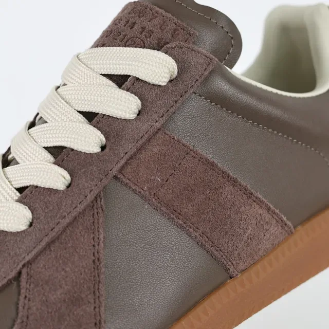 Brown Suede and Leather Panelled Retro Runner Lifestyle Sneakers 6