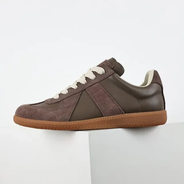 Brown Suede and Leather Panelled Retro Runner Lifestyle Sneakers 9