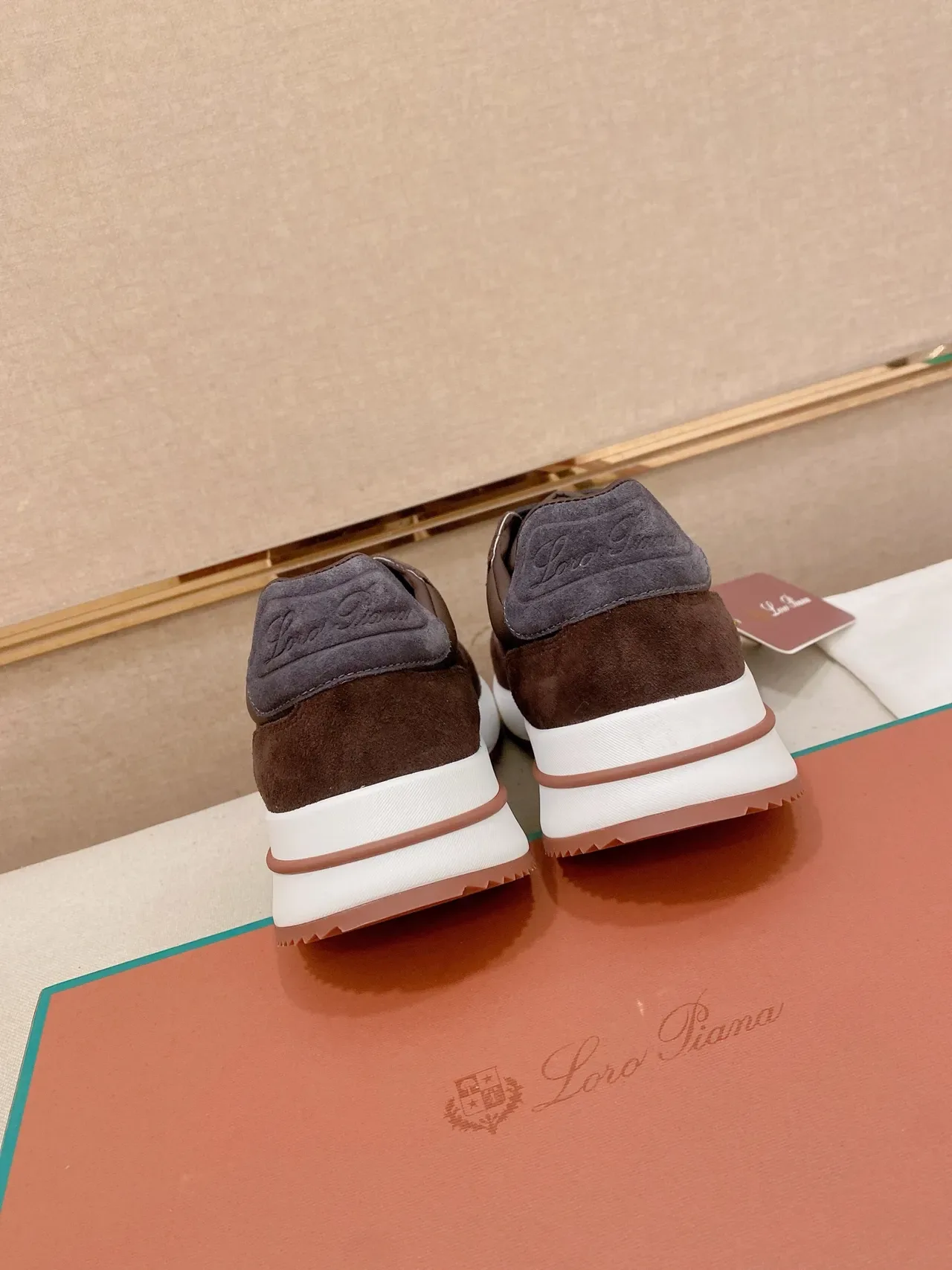 Brown Suede and Nylon Low-Top Lifestyle Sneaker 3