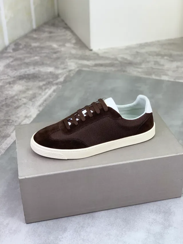 Brunello Cucinelli Brown Suede Mesh Lifestyle Sneaker 5