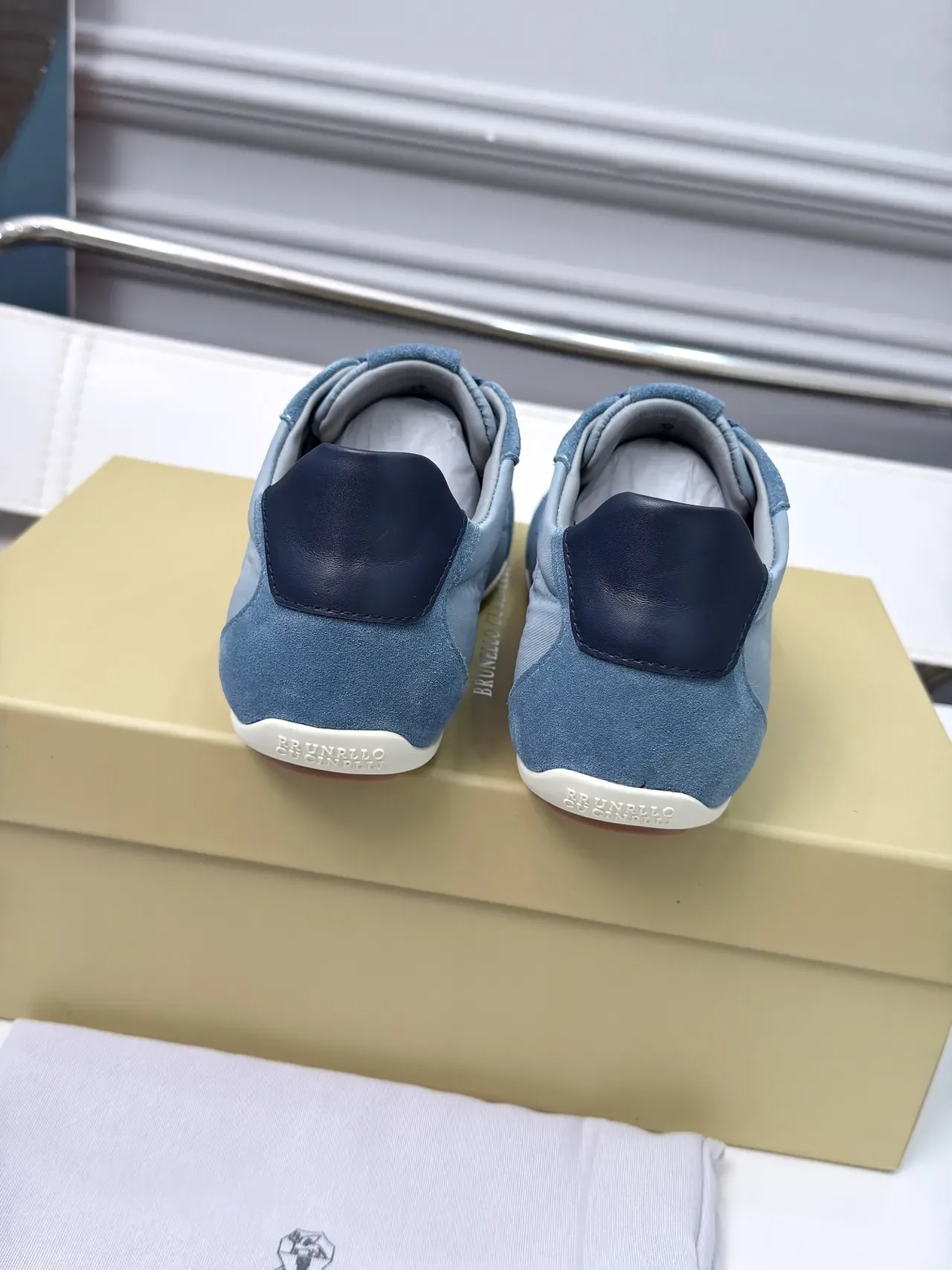 Brunello Cucinelli Low-Top Suede and Textile Sneaker 3