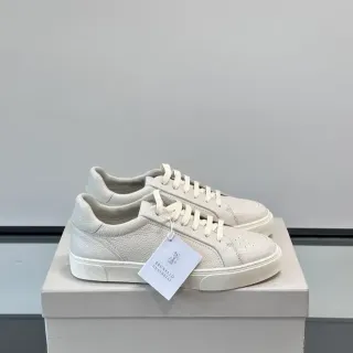 Brunello Cucinelli Textured Leather Low-Top Lifestyle Sneakers