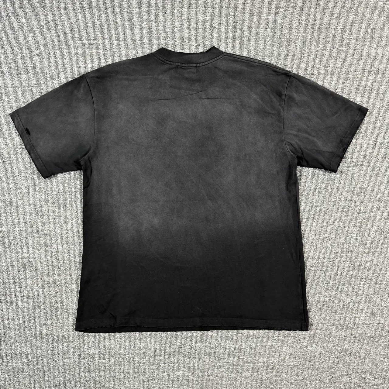 BUAA Acid-Wash Black Graphic Print Rhinestone Car T-Shirt 3