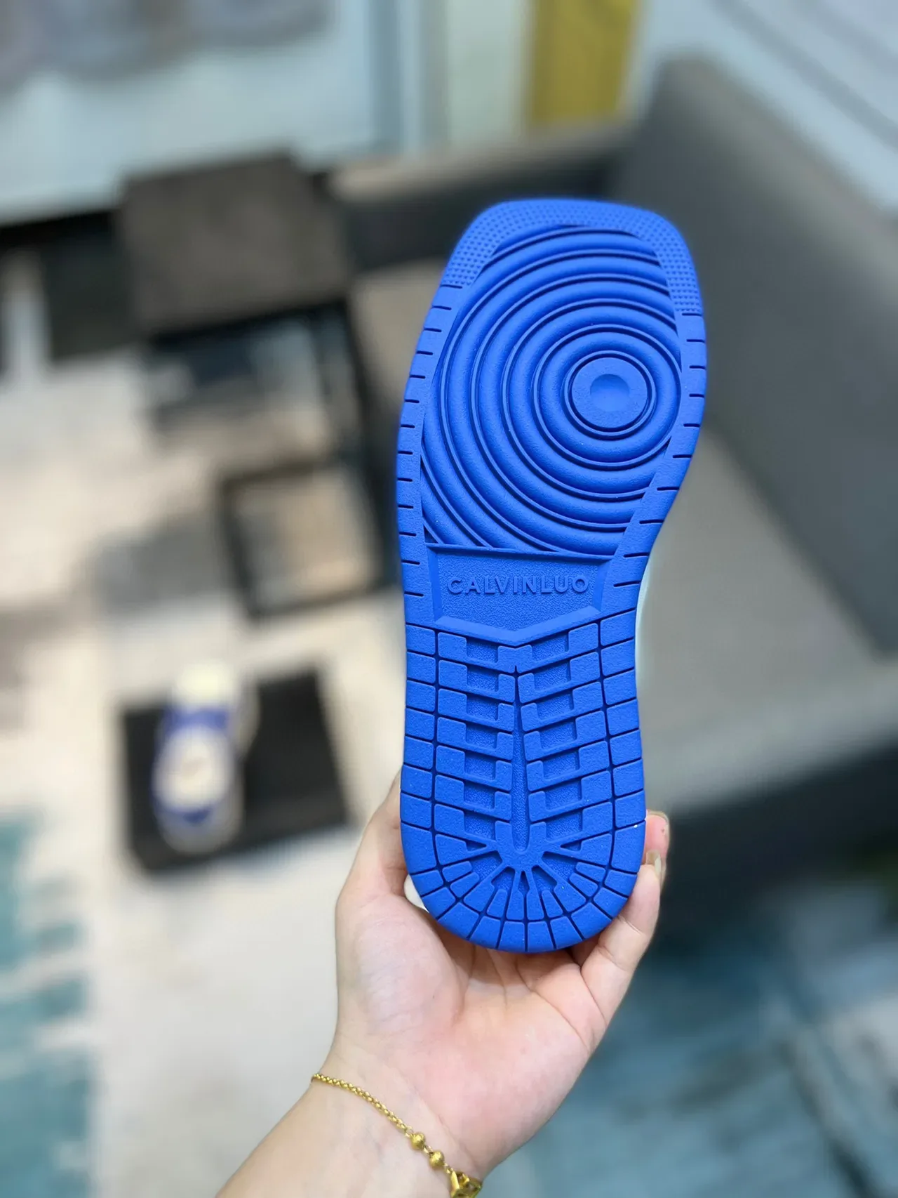 Calvin Luo Panelled Blue and White Lifestyle Sneaker 9