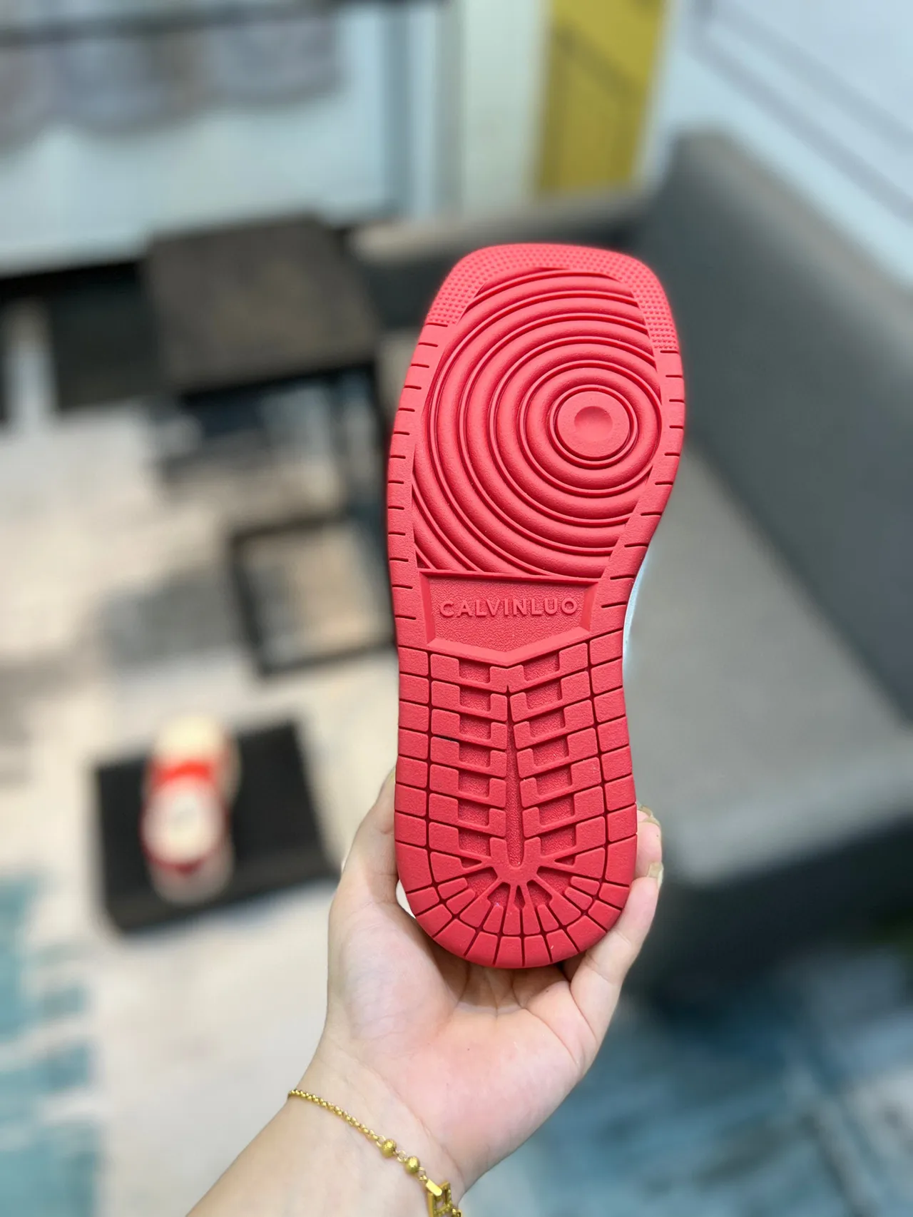 CALVINLUO Panelled Red and White Lifestyle Sneakers 3
