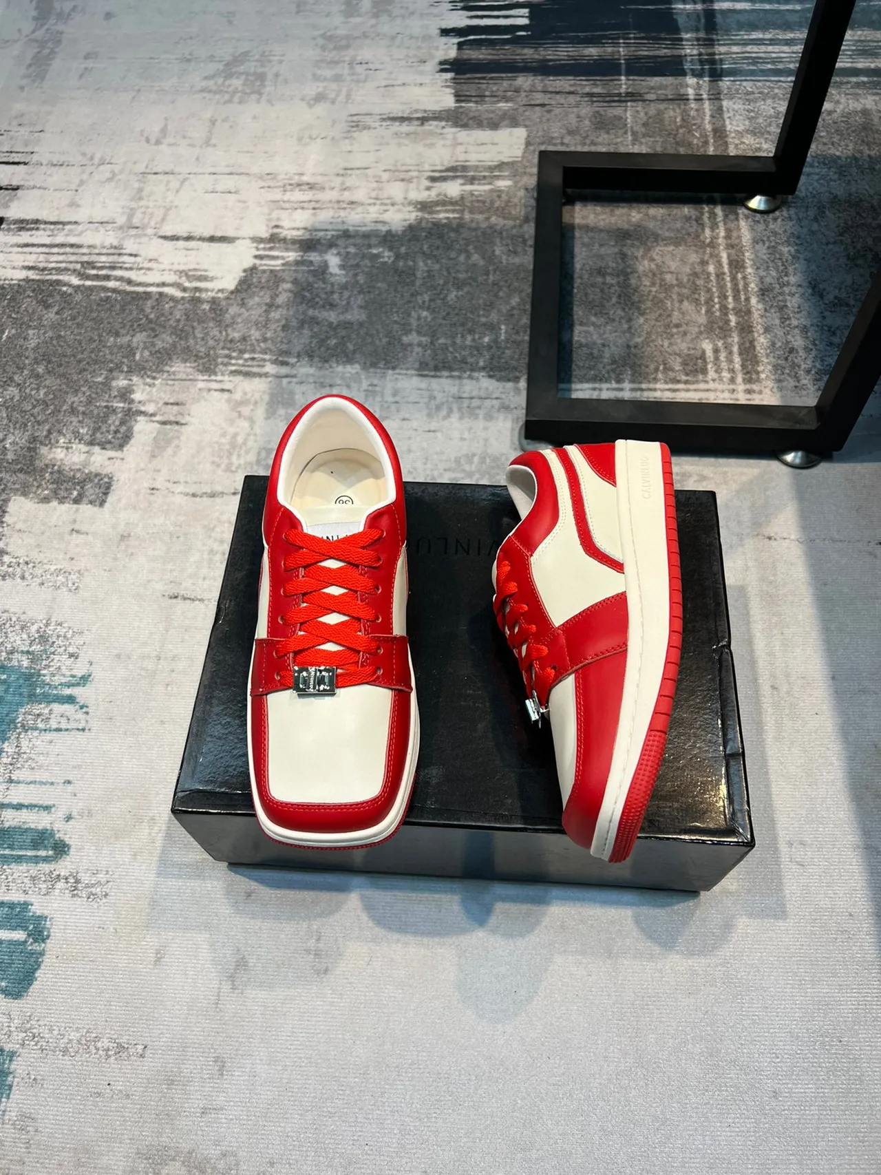 CALVINLUO Panelled Red and White Lifestyle Sneakers 5