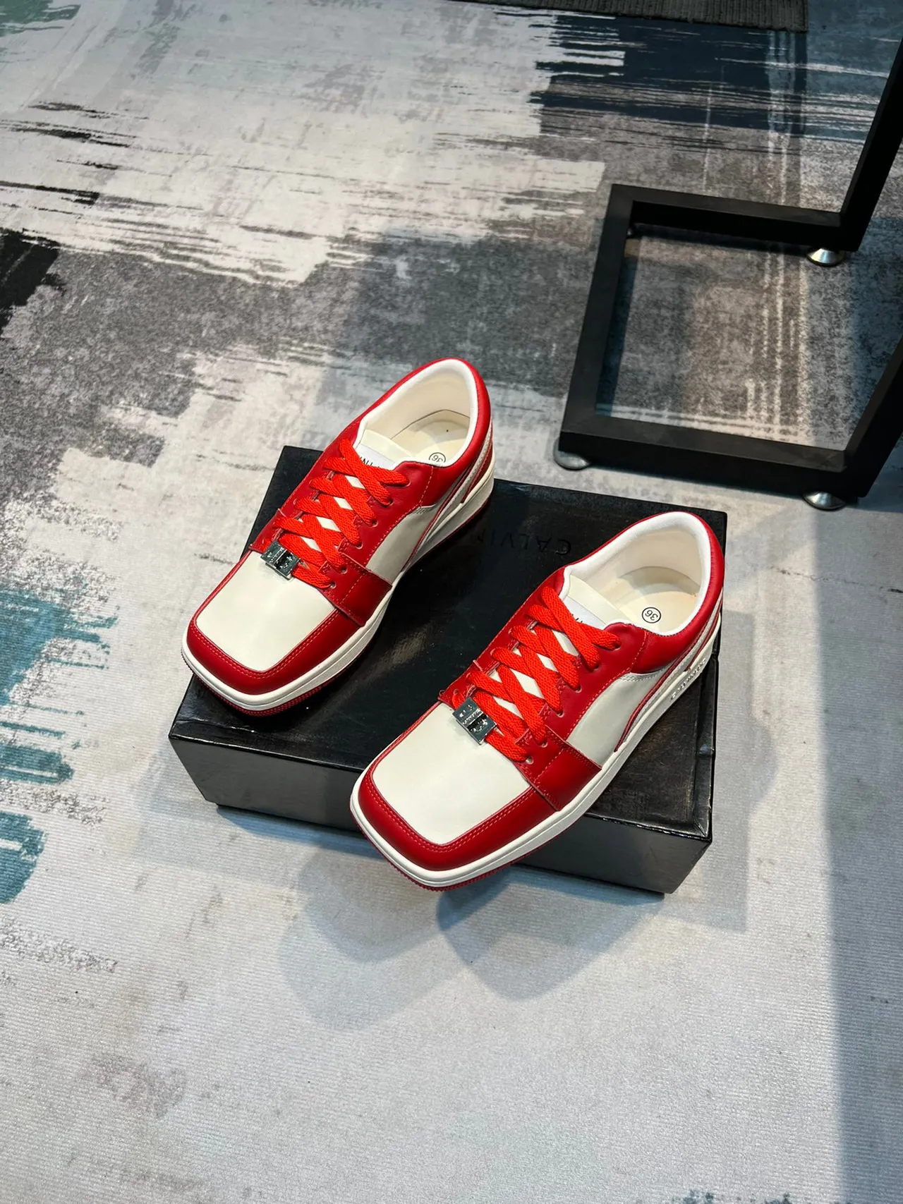 CALVINLUO Panelled Red and White Lifestyle Sneakers 6