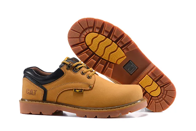 CAT Brown Black Lace-Up Rugged Work Boots 3