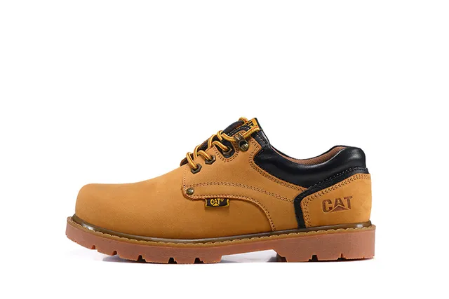 CAT Brown Black Lace-Up Rugged Work Boots 7