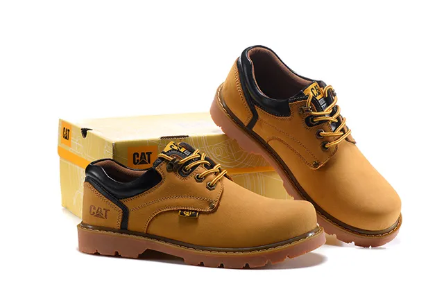 CAT Brown Black Lace-Up Rugged Work Boots 8