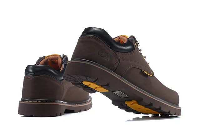 CAT Brown Black Lace-Up Rugged Work Boots 9
