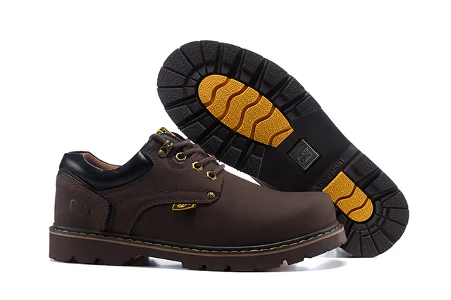 CAT Brown Black Lace-Up Rugged Work Boots 10