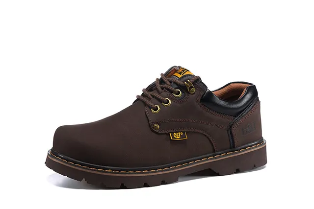 CAT Brown Black Lace-Up Rugged Work Boots 13