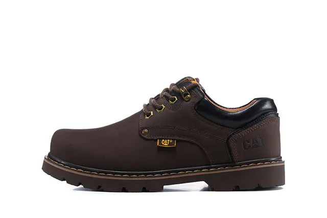 CAT Brown Black Lace-Up Rugged Work Boots 14