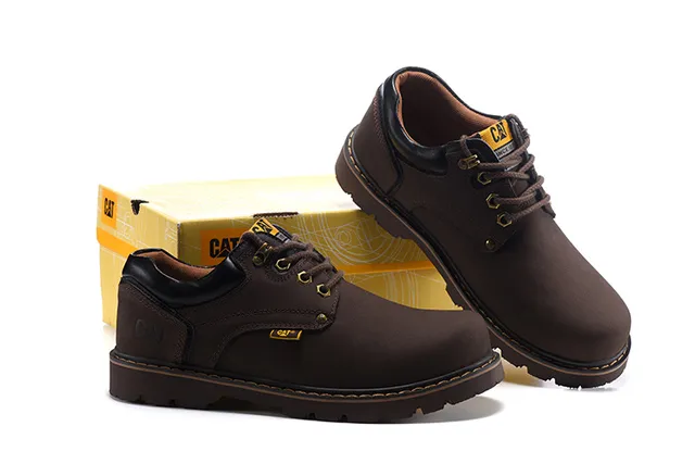 CAT Brown Black Lace-Up Rugged Work Boots 15