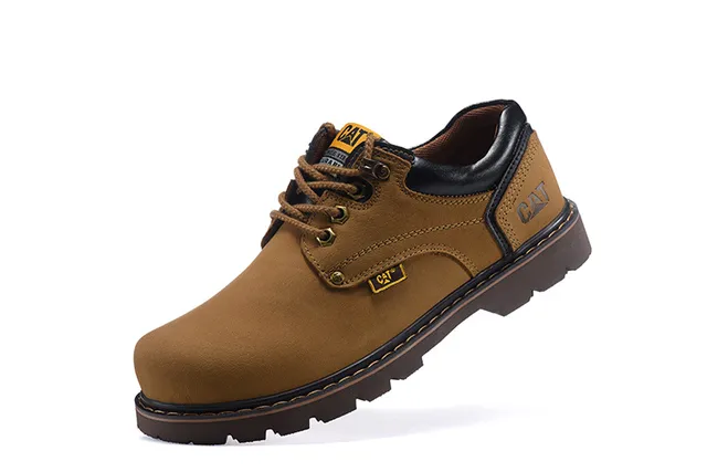 CAT Brown Black Lace-Up Rugged Work Boots 18