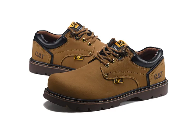 CAT Brown Black Lace-Up Rugged Work Boots 19