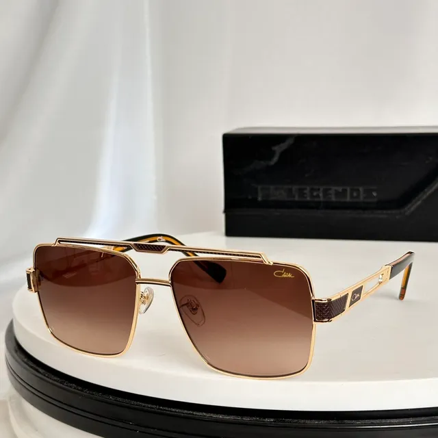 Cazal Black Gold Metal-and-Acetate Frame Gradient Tinted Lenses Sunglasses 3
