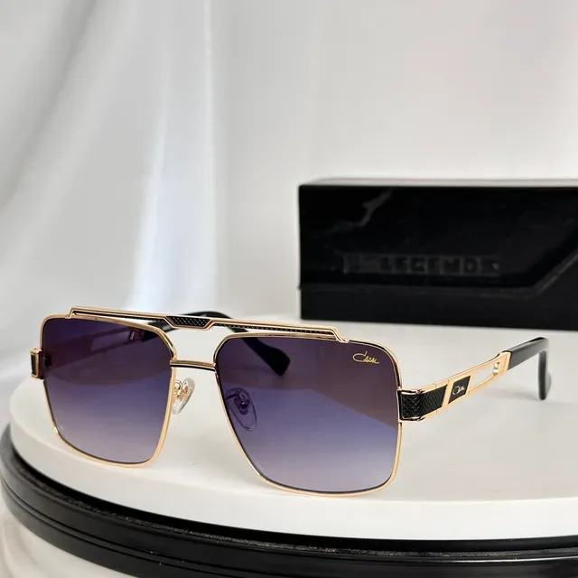 Cazal Black Gold Metal-and-Acetate Frame Gradient Tinted Lenses Sunglasses 7