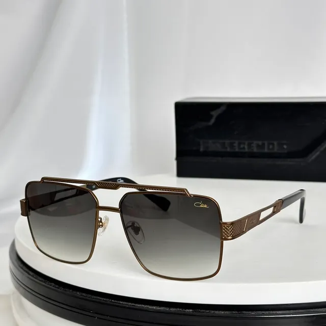 Cazal Black Gold Metal-and-Acetate Frame Gradient Tinted Lenses Sunglasses 8