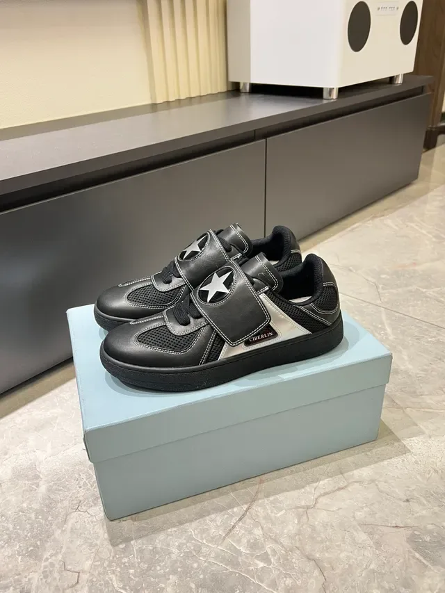 CIBERL Black and Silver Star Strap Lifestyle Sneakers 5