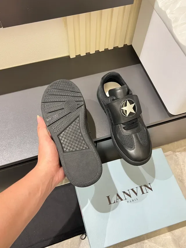 Ciberlin Black Leather and Mesh Strap Sneakers 4