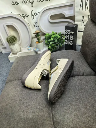 Cream Strap-Closure Lifestyle Sneakers 6