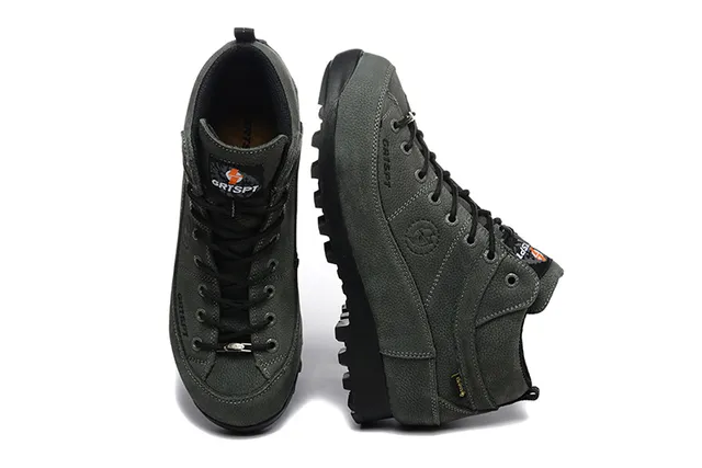 CRISPI Botas de trekking verde oliva com cadarços 7