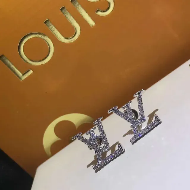 Crystal-Pavé Monogram-Styled Gold-Tone Stud Earrings 2
