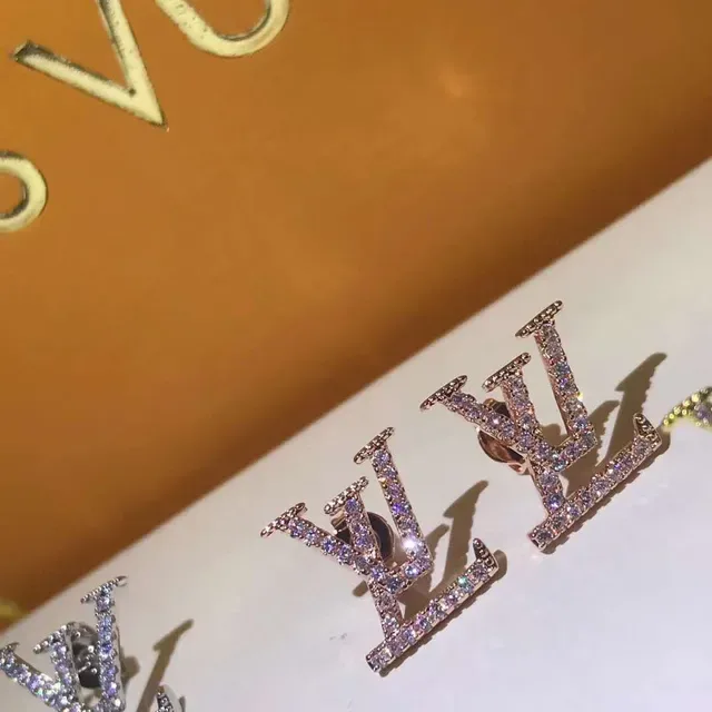 Crystal-Pavé Monogram-Styled Gold-Tone Stud Earrings 3