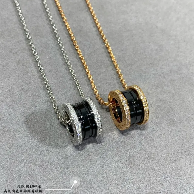 Cylindrical Black and Silver Pendant Necklace 5
