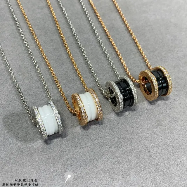 Cylindrical Black and Silver Pendant Necklace 8