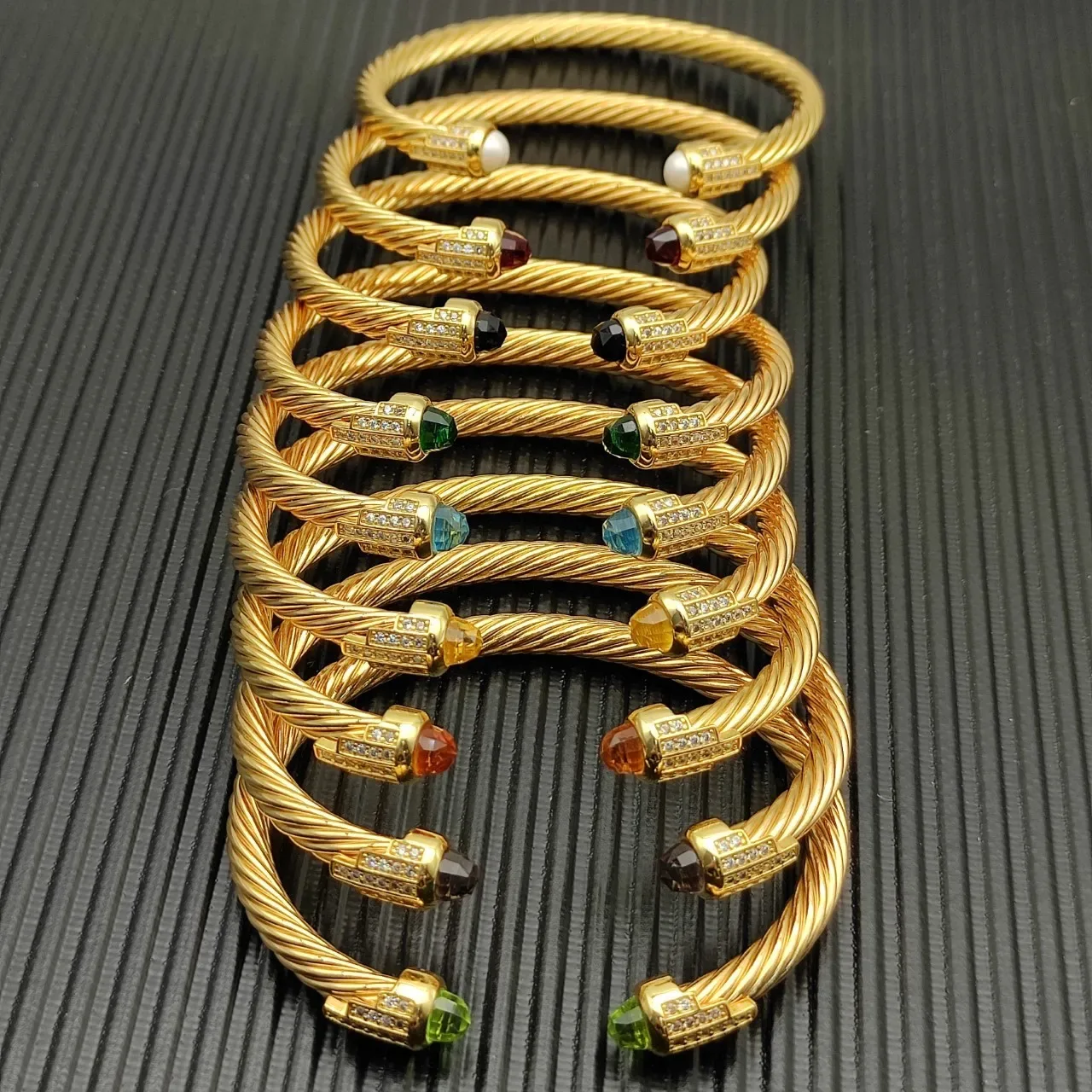 David Yurman Cable Bracelet Gold Black Twisted Bracelet 2