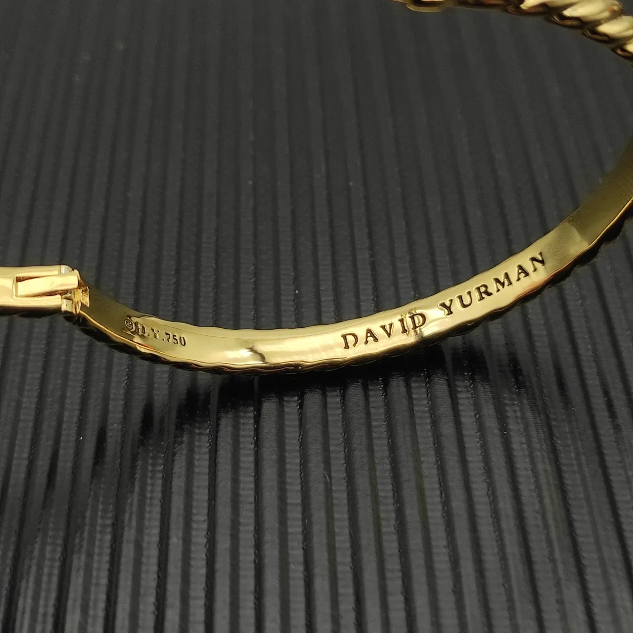 David Yurman Cable Classic Twisted Gold Diamond-Tipped Bracelet 8