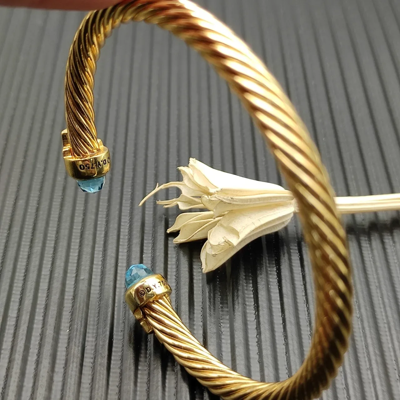 David Yurman Cable Classics Gemstone-Terminal Gold-Tone Bracelet 5