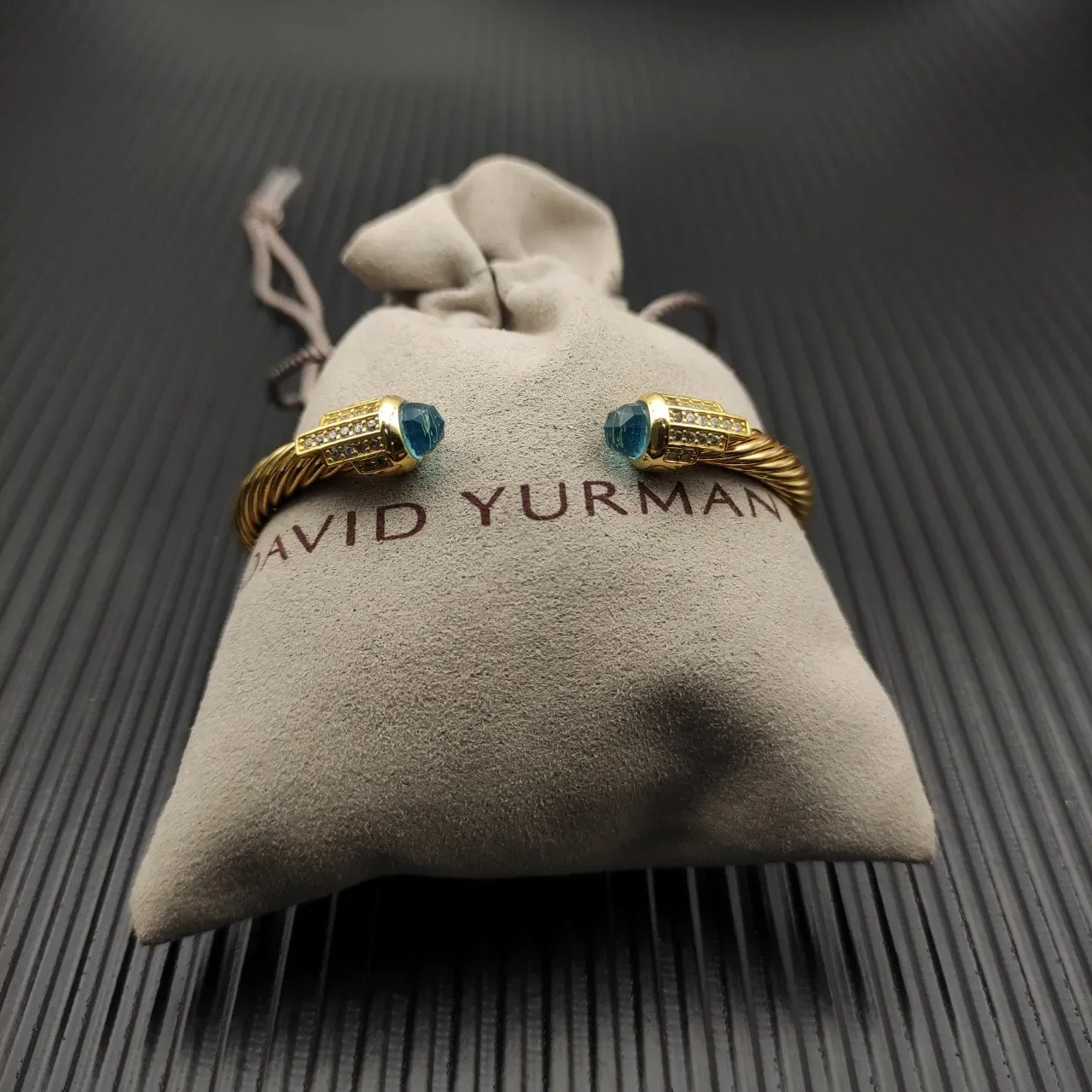 David Yurman Cable Classics Gemstone-Terminal Gold-Tone Bracelet 7