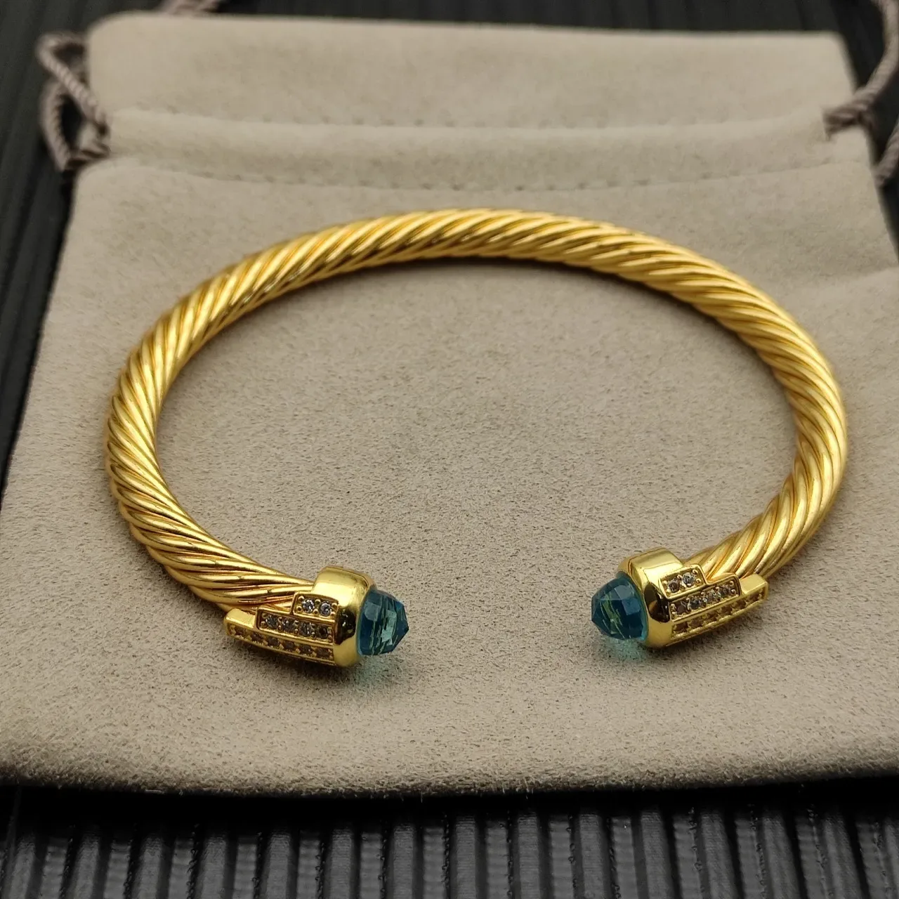 David Yurman Cable Classics Gemstone-Terminal Gold-Tone Bracelet 8