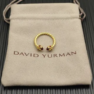 David Yurman Cable Classics Gold Red Twisted Band Open-Ended Ring
