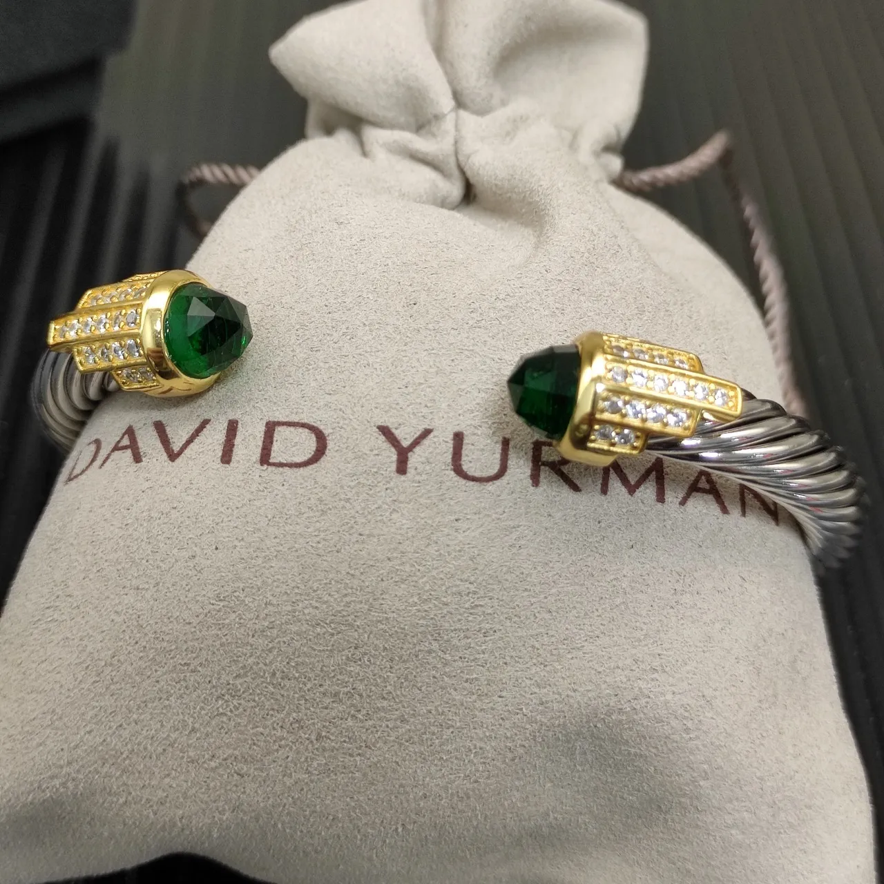 David Yurman Cable Classics Silver Gold Twisted Dual-Tone Metal Bracelet 2