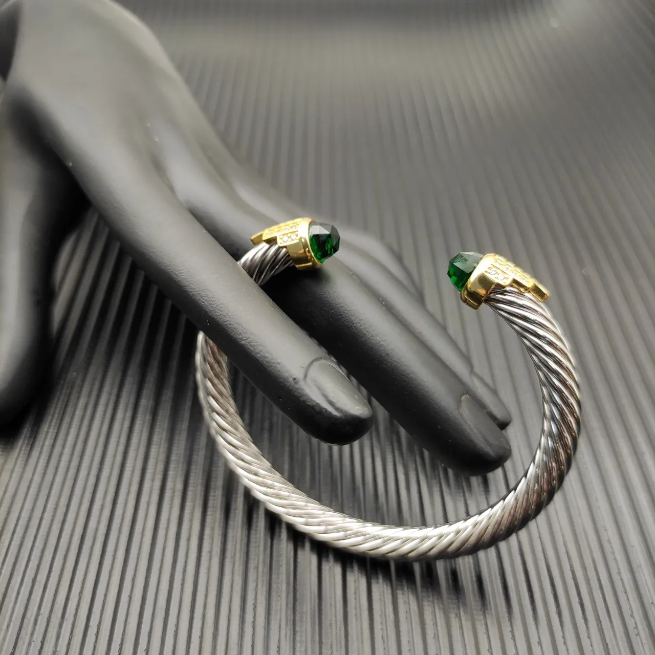 David Yurman Cable Classics Silver Gold Twisted Dual-Tone Metal Bracelet 4